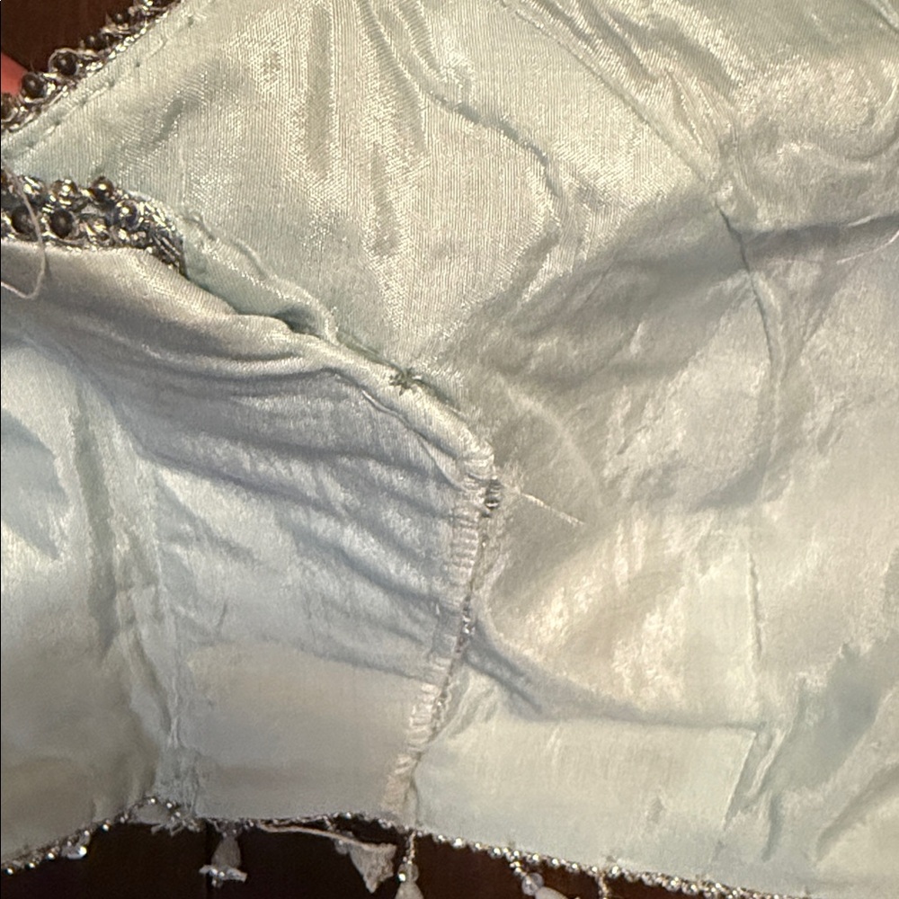 Elegant Ice Blue Embroidered Lehenga Skirt Set - Picture 10 of 14